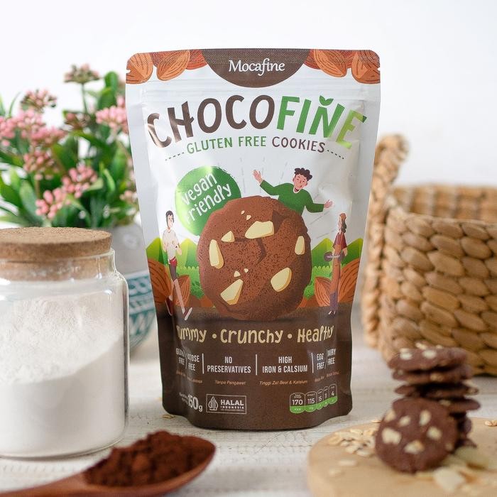 

Mocafine - Gluten Free Cookies Rasa Coklat - Tanpa Pengawet - Tanpa Telur - Tanpa Susu - 150 gram
