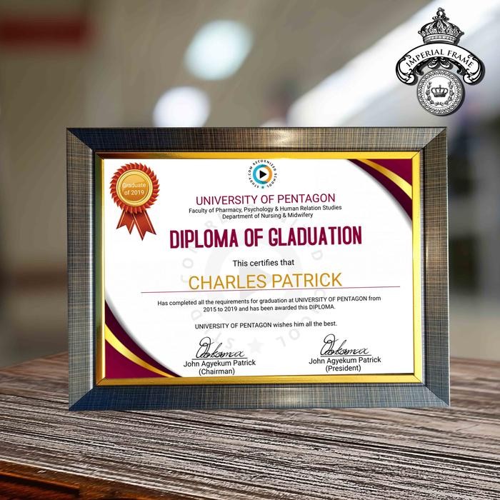 New Bingkai Frame Figura Foto Coklat Gold A4 ( 21x30cm)