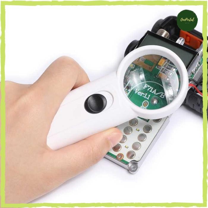 

SALE Kaca Pembesar Handheld Magnifiying Glass Lup with 2 LED 35mm 8X dilengkapi Lampu & Pegangan