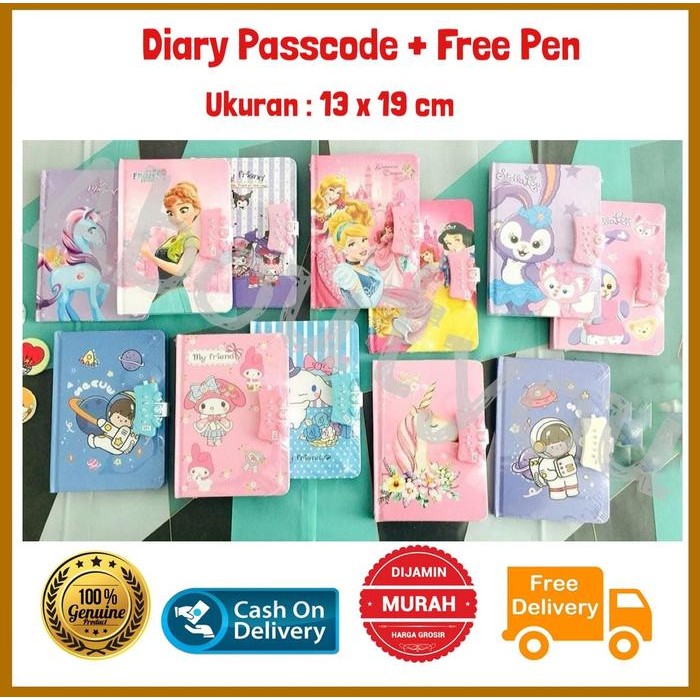 

Buku DIARY PASSCODE Kode Agenda Password Buku Catatan Memo Fancy