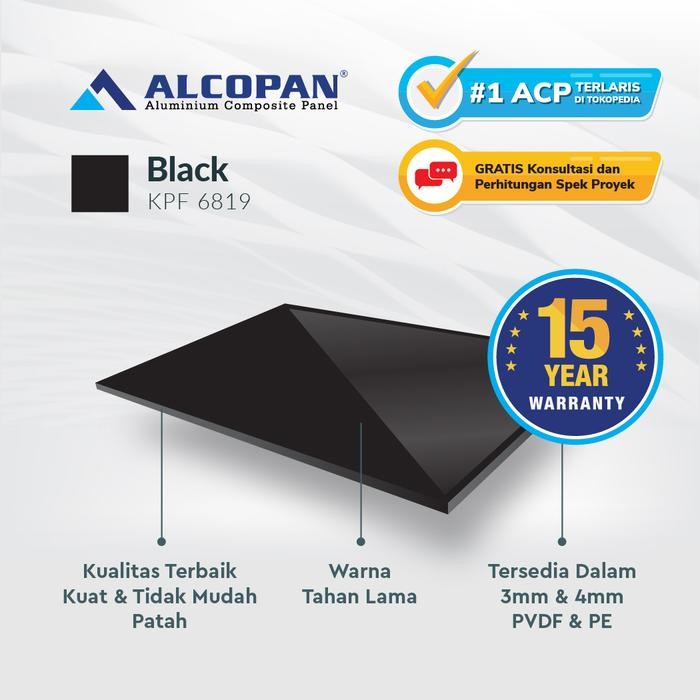 ACP Alcopan Black 4mm PV Semi Outdoor
