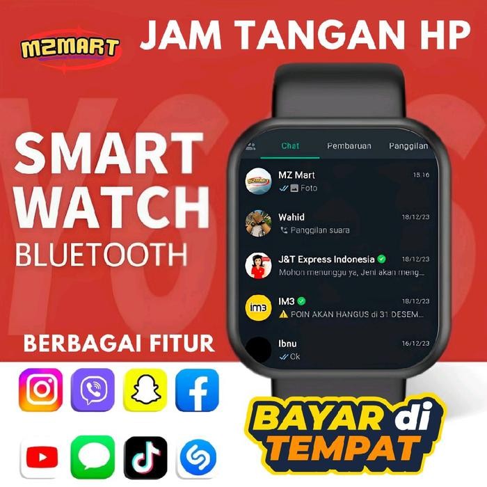 Jam Tangan Pintar Hp Android Smartwatch Anak Pria Wanita Dewasa Notif