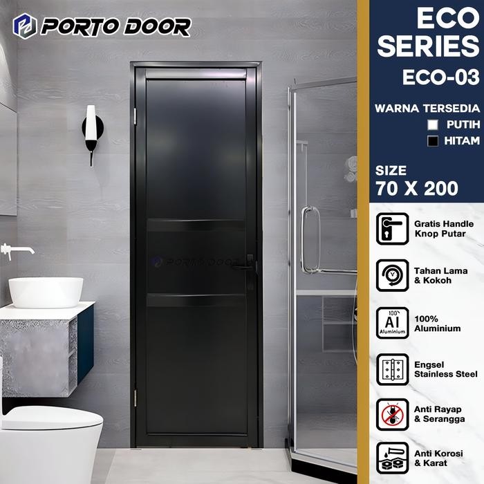 PORTO DOOR ECO 03 PINTU KAMAR MANDI PINTU RUANGAN PINTU KAMAR TIDUR ALUMUNIUM 70X200CM