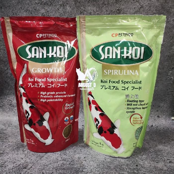 SANKOI SPIRULINA / GROWTH MEDIUM 5MM 1KG PELET IKAN KOI/ PAKAN WARNA IKAN KOI