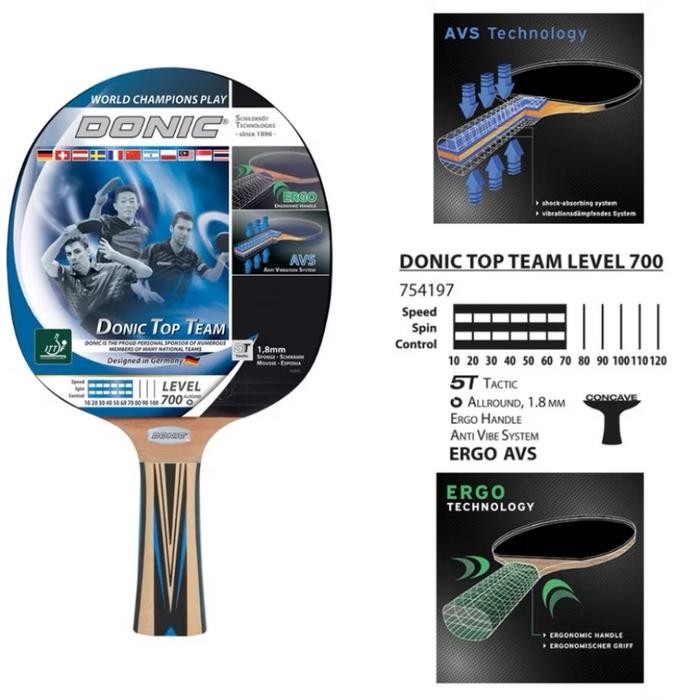 Schildkrot Donic Top Team Level 700 Allround Bat Bet Pingpong Tenis Meja Promo 