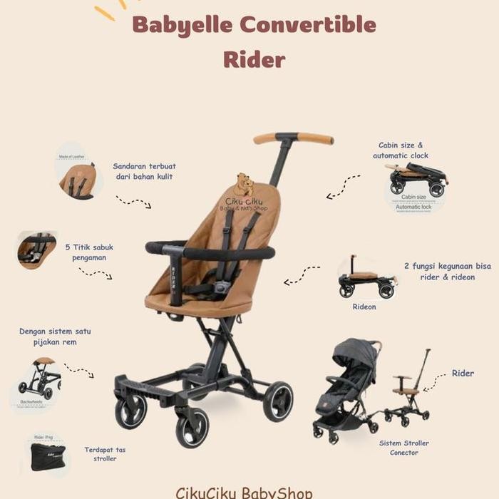 Stroller babyelle Convertible Rider / Kereta dorong bayi