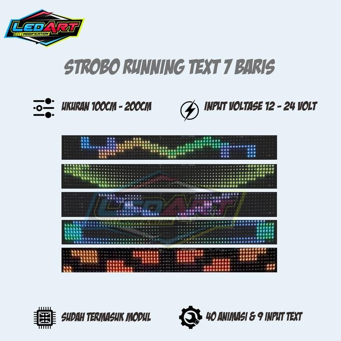 BERKUALITAS STROBO RUNNING TEXT 7 BARIS lampu led fleksibel