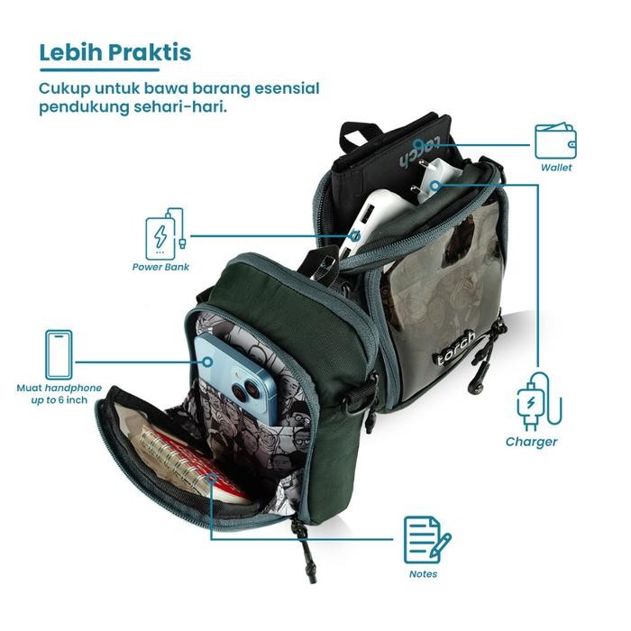 TORCH Juang Tas Selempang Mini Sling Pria Wanita