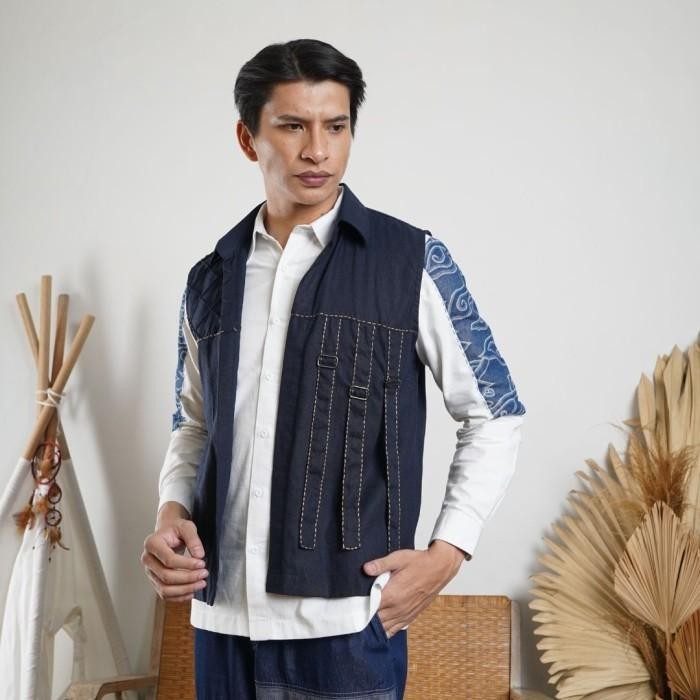 SIAPKIRIM NEU MEN Vest Pria Antariksa Vest Vest Pria Bahan Denim Premium READY STOCK