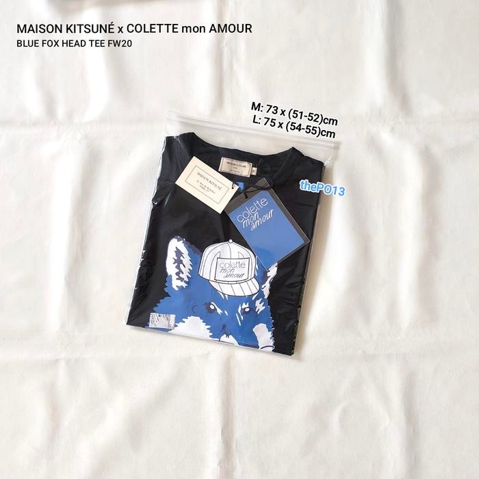 MAISON KITSUNE X COLETTE MON AMOUR BLUE FOX HEAD TEE BLACK FW20 AUTHENTIC. 100% BNWT best seller