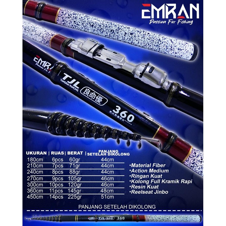 Joran Tegek Kolong Orca TJL & Emran TJL Ruas Pendek (TERBAIK) (TERBARU) (TERMURAH)