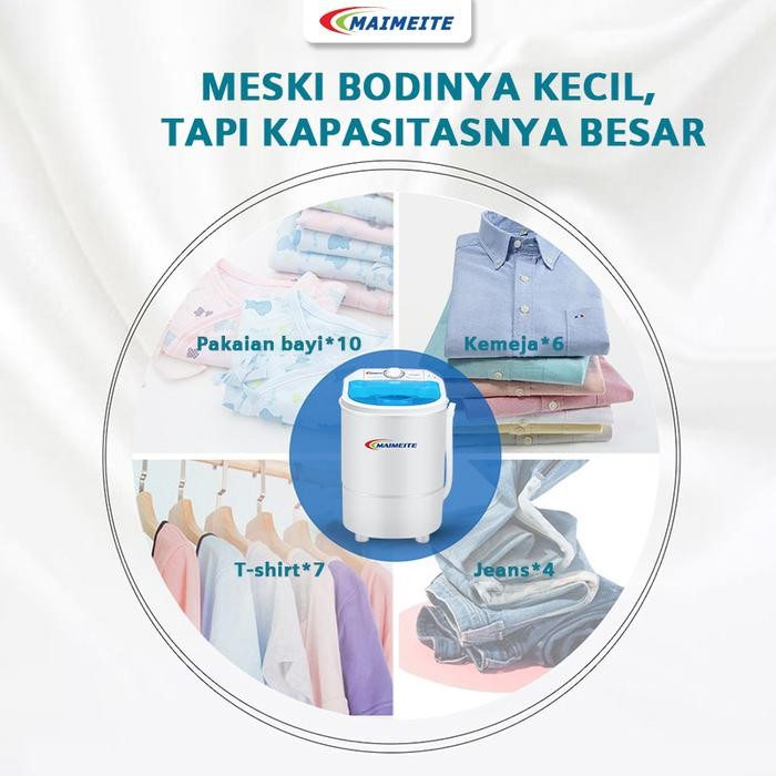 MAIMEITE Mini Washing Machine Mesin Cuci Mini Hemet Energi 4.5KG Mesin Cuci Anak Kost