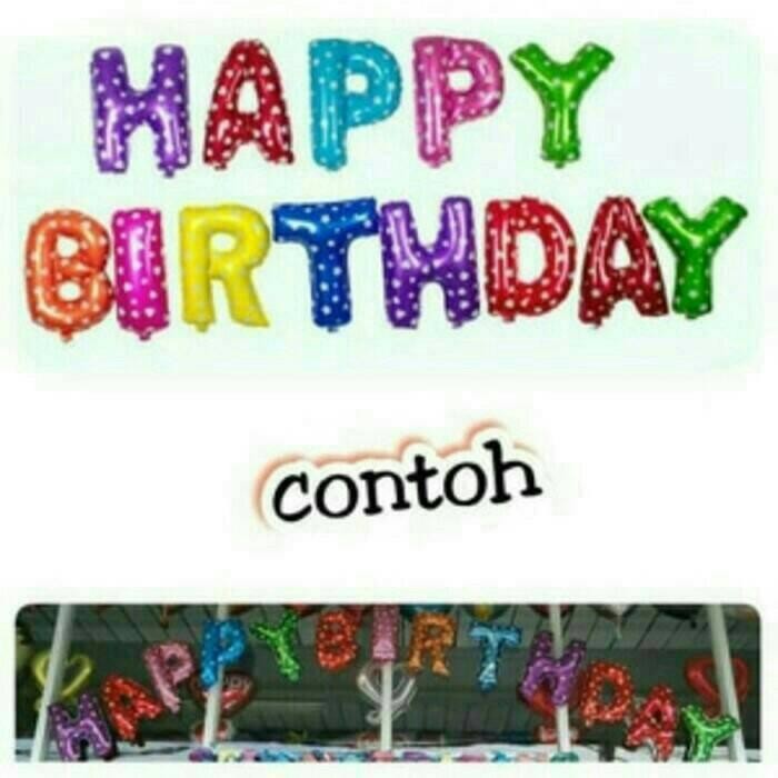 mhho- Balon Foil Happy Birthday, Balon Happy Birthday