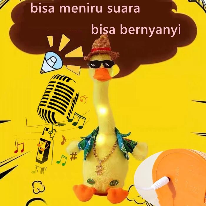 Mainan Bergoyang Dancing Bebek Boneka Bebek Goyang Dan Bicara Bebek Joget Ngomong Toys