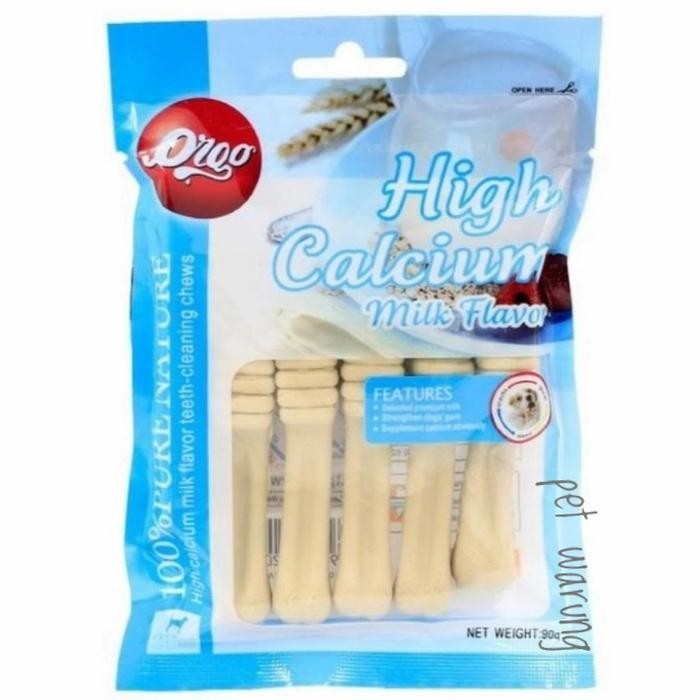 Terlaris Orgo High Calcium Milk Flavor Teeth Cleaning Chews Dog Snack SALE