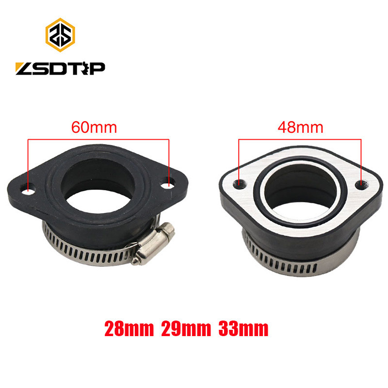 ZSDTRP Motorcycle Carburetor Adapter Inlet Intake Pipe for PWK 21/24/26/28/30/32/34mm PE26/28/30mm T