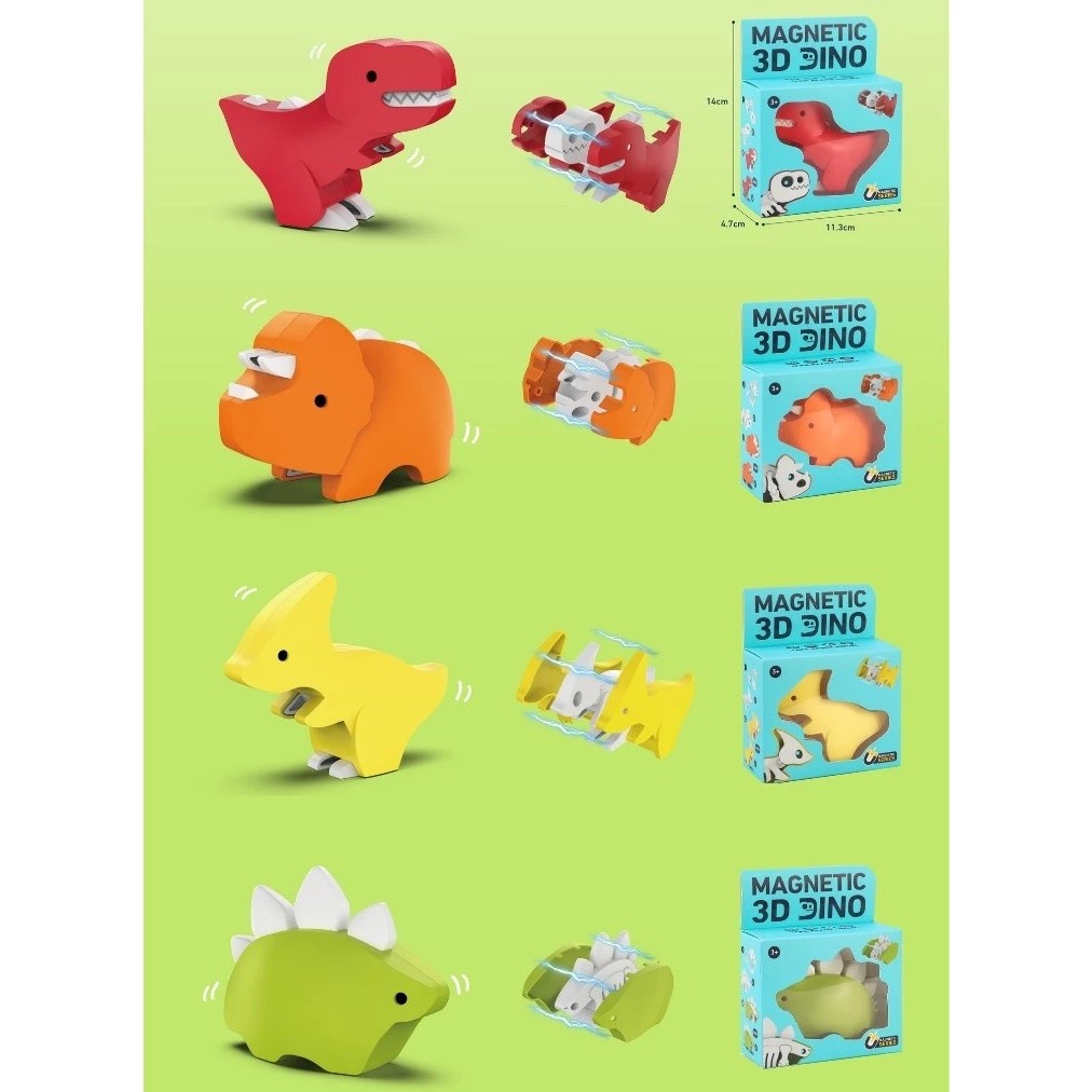 betulan murah Mainan Anak DINO CASING MAGNETIC 3D DIY Bongkar Pasang Dinosaur Anak Mainan Anak Perem