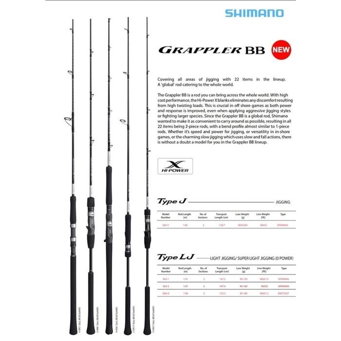 Shimano 2021 Grappler BB Type Jigging J dan LJ Joran Jigging Rod
