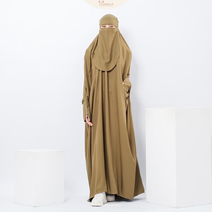 Terlaris Xavieer - Haneen Overhead Khimar Panjang Instan Cadar Poni Haji Umrah Adem