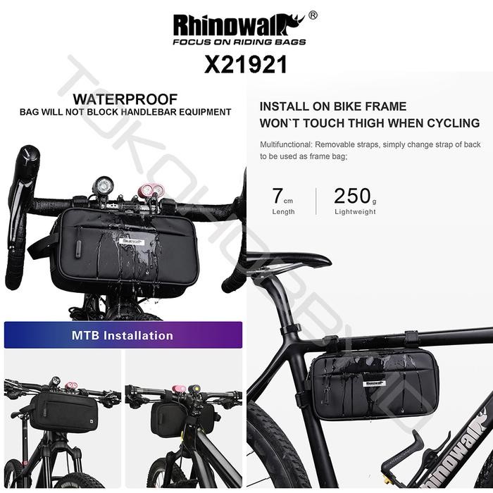 SepedaQT- Tas Handlebar Setang Sepeda Seli Mtb Road Gravel Bike Rhinowalk X21921