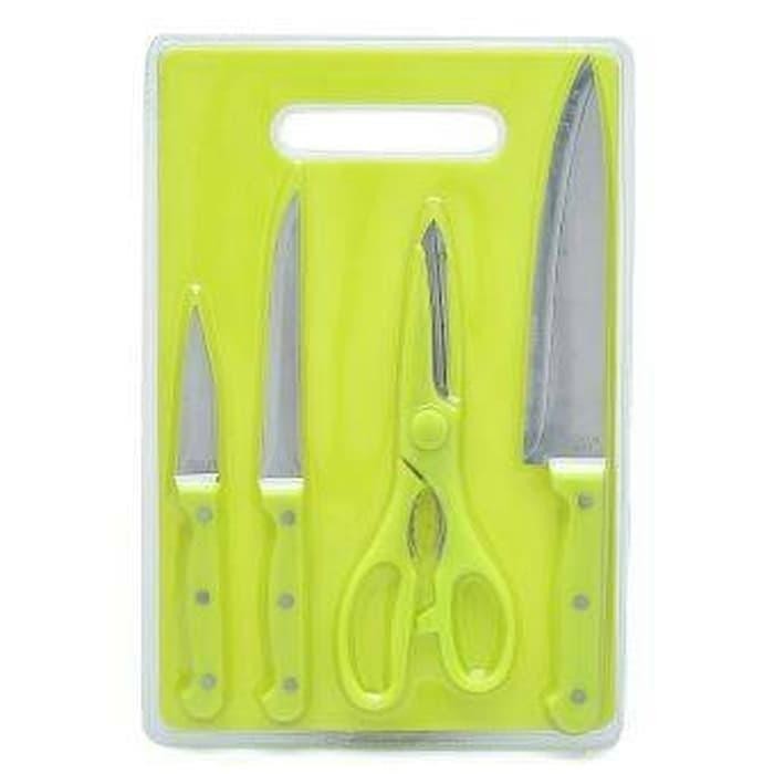 TerBaikBulanini- Talenan Pisau Set Isi 5 Talenan Pisau Dapur Gunting Dapur 5In1 Kitchen