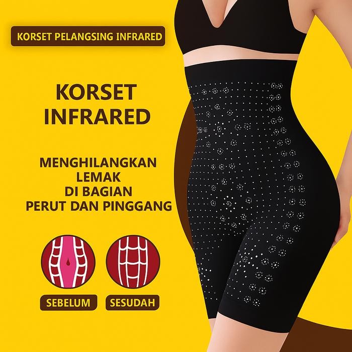 elana Korset Pelangsing Perut Buncit Pants Infrared 3 in 1 Pelangsing Pengencang Badan Pantat