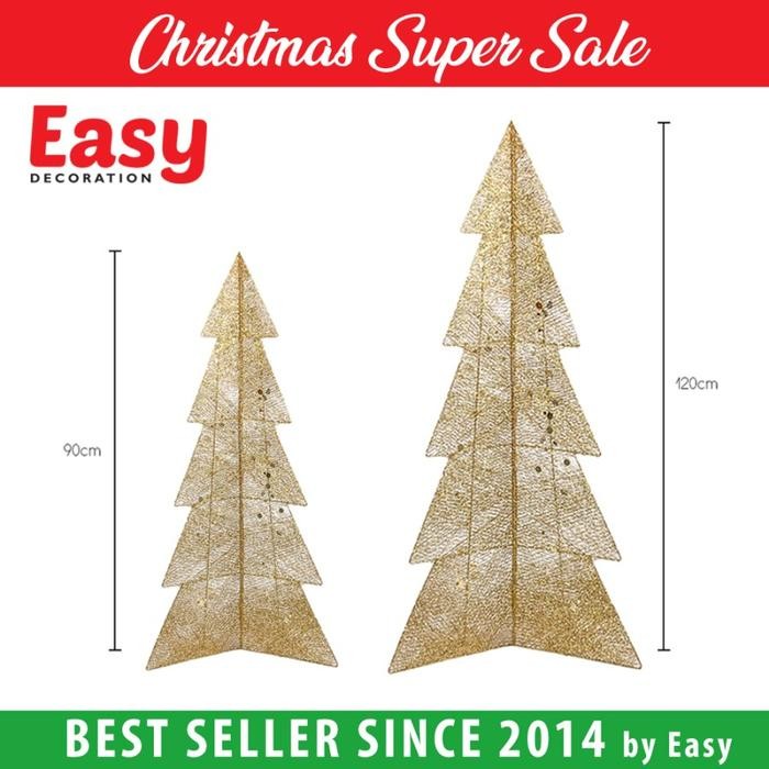 Pohon Natal Lipat Besi Gold