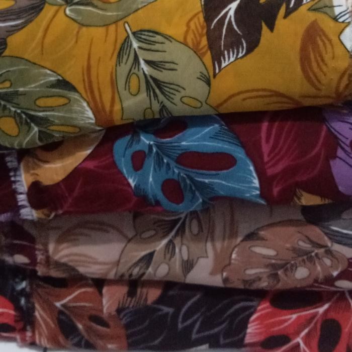 Bisa E-Faktur Kain Perca Ceruti Premium Motif Daun Kekinian Kiloan