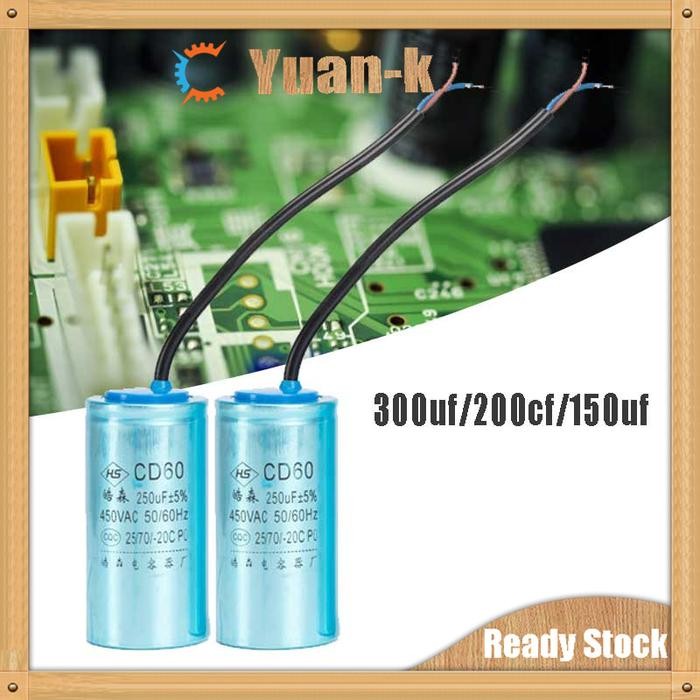 Kapasitor Motor Start Run Capacitor Cd60 450v 100uf / 200uf / 300uf