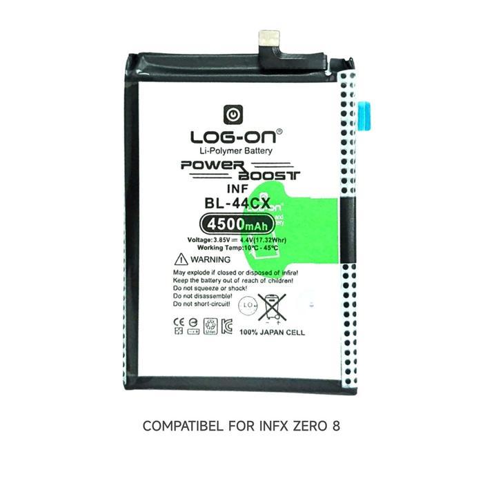 NEW BATERAI LOG-ON BL-44CX UNTUK INFINIX ZERO 8 FAST CHARGING 45W KAPASITAS 4500MAH GARANSI 1 TAHUN