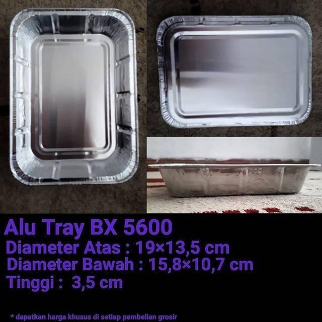 ( Isi 100 Pcs ) Aluminium Tray Bx-5600 - Wadah Aluminum Foil Tray - Bx 5600