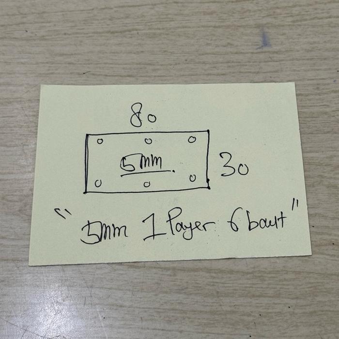 (PROMO) AKRILIK POTONGAN 5MM BENING 1 LAYER 6 BAUT UK 30 X 80 CM