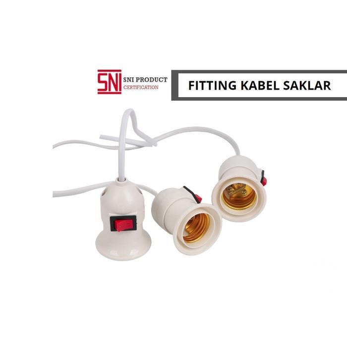 Fitting Kabel Murah Plus Saklar Socket Strip Lampu 220v Fitting Saklar + Kabel 3M-5M/ Fitting Lampu