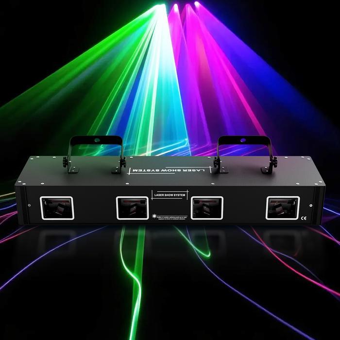 Lampu Panggung Laser 4 mata Full Color Four Eyes Laser Animation Light RGB Fullcolour Powerfull