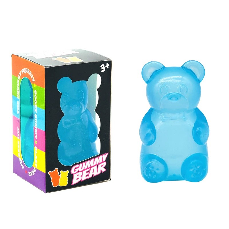 Needoh Gummy Bear Bunny Slow Rising Toy Cute Squishy Colorful Stretchable Non-Toxic Anxiety Relief