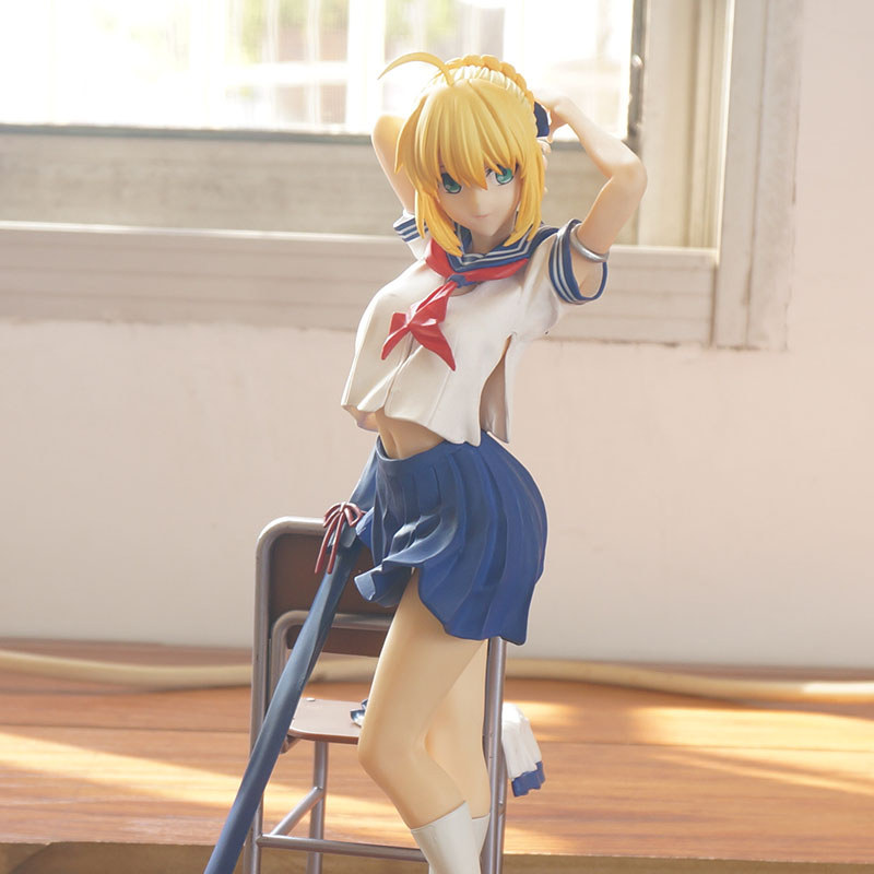 FGO Jeanne d'Arc School Uniform Ver. 1/7 Scale Saber Figure, Fate Grand Order White Jeanne Anime