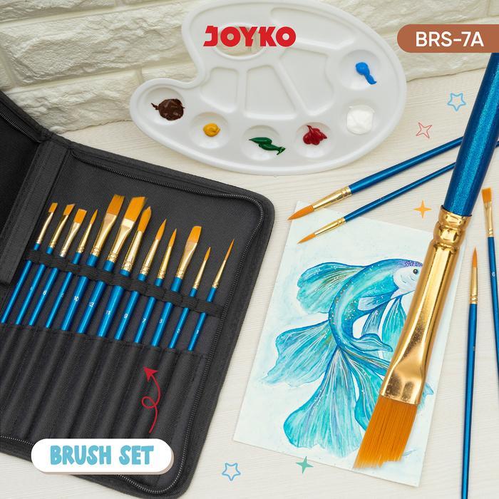 JOYKO Art Brush Set Alat Lukis Kuas Cat Air Minyak Acrylic BRS-7A 1 Set 12 Pcs