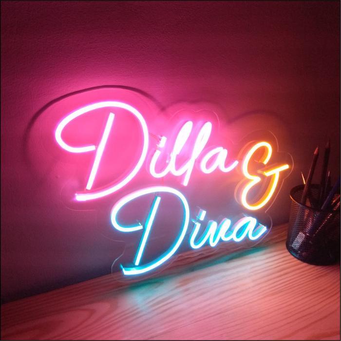Promo Custom Lampu Nama Neon Flex Neon Sign Lampu Nama Custom Live Dekoarasi Dinding Unik Lampu