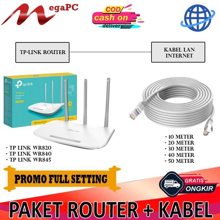 PAKET INTERNET / WIFI PARAREL TP LINK ROUTER + KABEL LAN 10M - 50Meter
