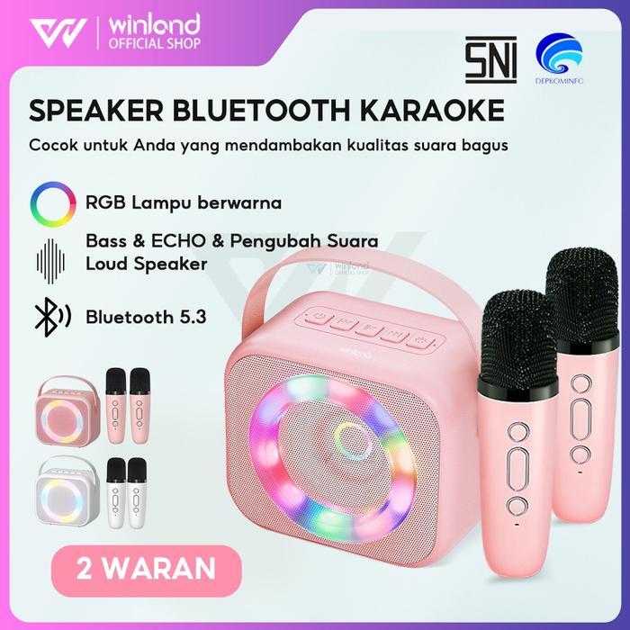 Saramonic - Winland Speaker Bluetooth Winland LS-S117 Karaoke 2 MIC Super Bass Keluarga Mini (SNI) -