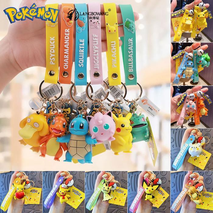 Gantungan Kunci Pokemon / Keychain / Key Chain Langbowang Pikachu Charmander Squirtle Bulbasaur