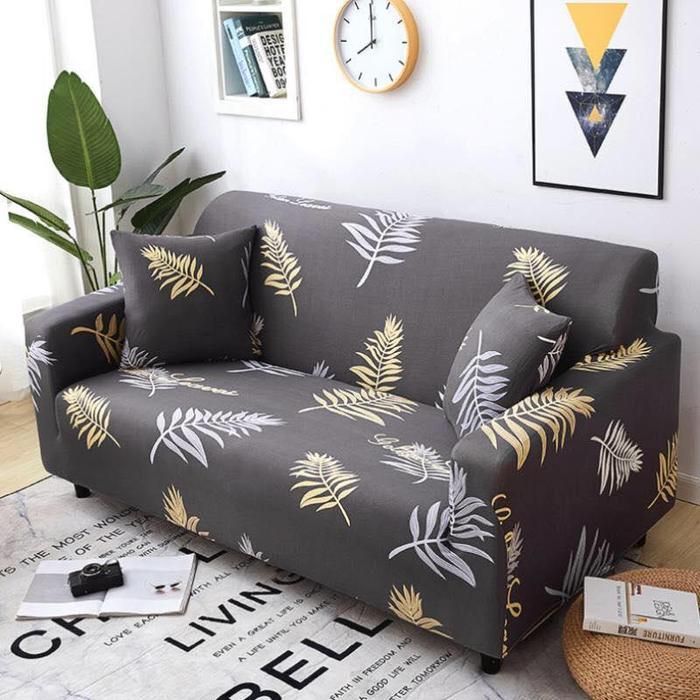 COVER SOFA SEATER sarung sofa elastis stretch elastic - COKLAT DAUN