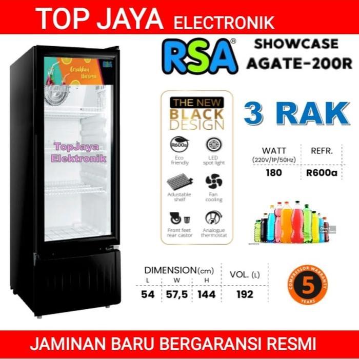 SHOWCASE RSA 3RAK AGATE 200/RSA SHOWCASE 3 RAK PENDINGIN MINUMAN  NEW SERIES BERGARANSI RESMI