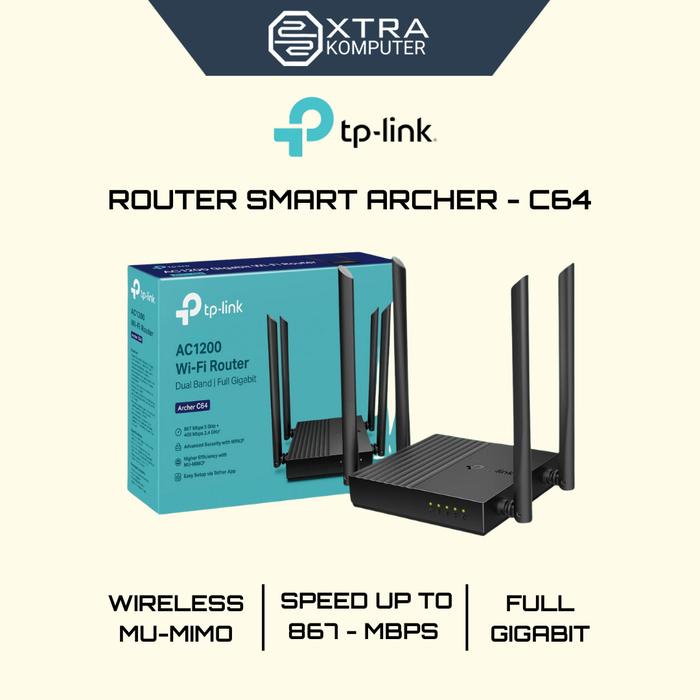 Tp-Link Archer C64 Ac1200 Dual-Band Wi-Fi Router Tplink Archer C 64