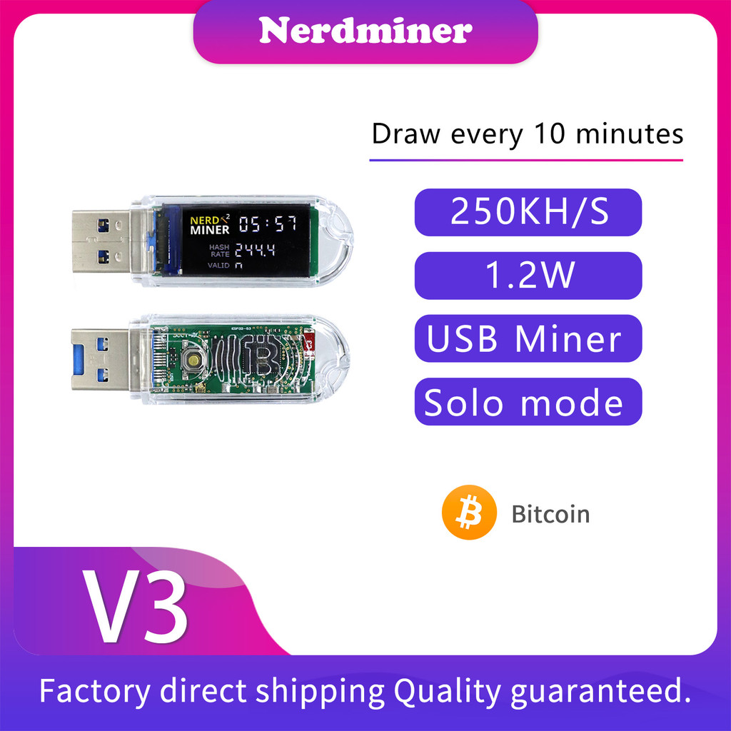 LuckyMiner LV03 250KH/S SHA256 USB Crypto Miner 1W Ultra Low Power Mini Home Mining Device