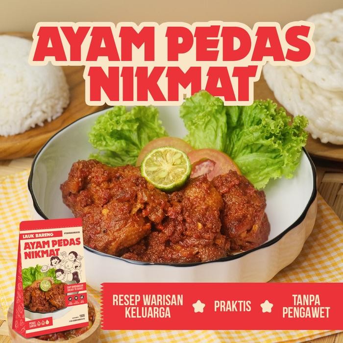 

ASLI Lahap Bareng Ayam Pedas Nikmat Bumbu Rujak Makanan Lauk Instant Ready to Eat, Real Food, Halal,