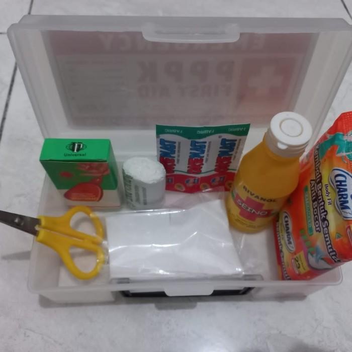 Kotak P3K box plastik lengkap dengan isi