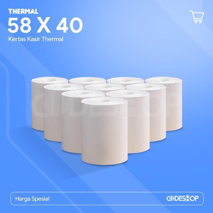 

KERTAS THERMAL 58 X 40 mm - ROLL kertas kasir thermal Mobile Printer