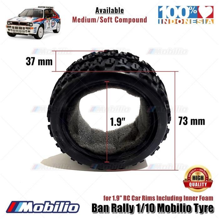 BARANG TERLARIS  Ban Rally 1/10 Mobilio Tyre for 1.9" RC Car Rims Including Inner Foam Tires