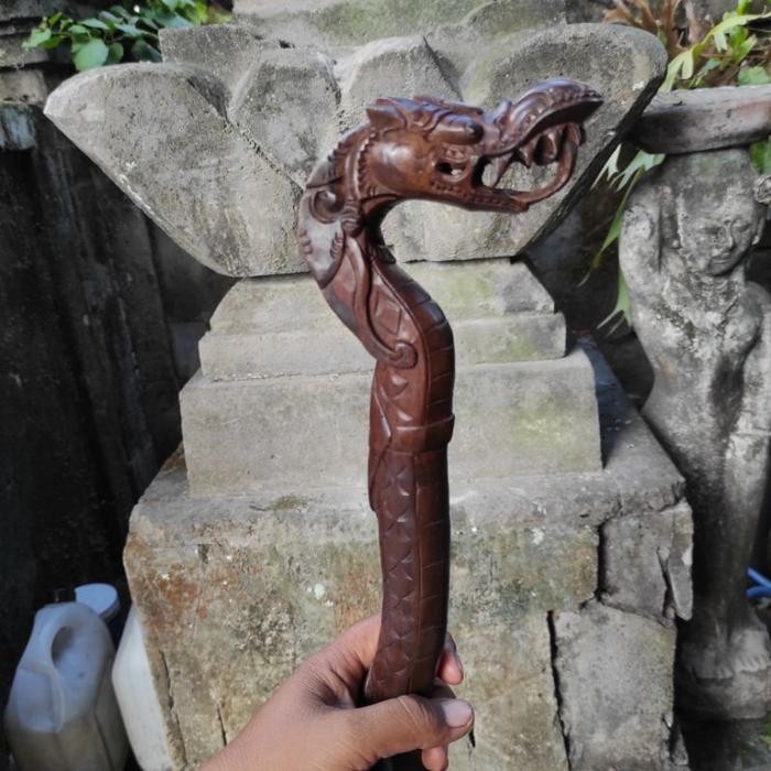 Termurah  TONGKAT NAGA DARI KAYU SONO KELING/TONGKAT NAGA/TONGKAT KAYU/TONGKAT UNIK/TONGKAT SIHIR